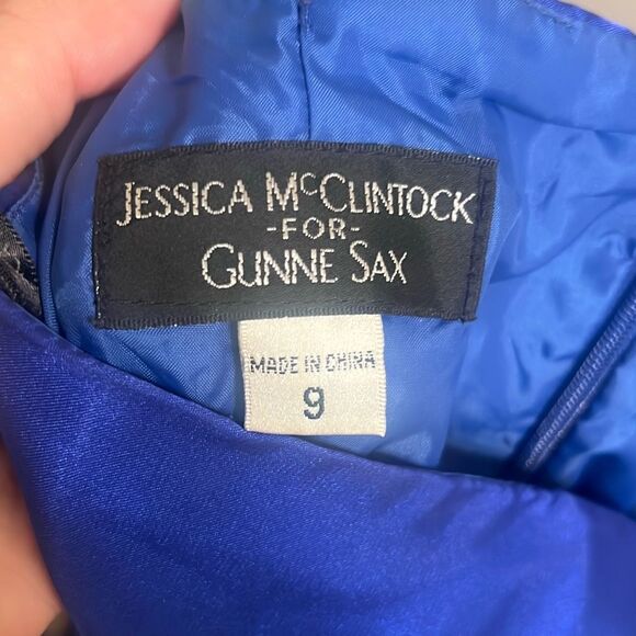 ✨Jessica McClintock Gunne Sax Sz 9 Dress Y2K Ruched Satin HOCO Prom Y2K VTG✨ - Picture 7 of 8
